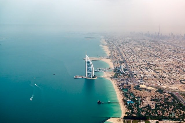 Bird's eye view of Dubai